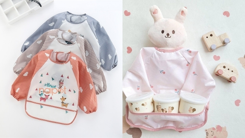 Yếm ăn dặm cho bé Trung Quốc dài tay 