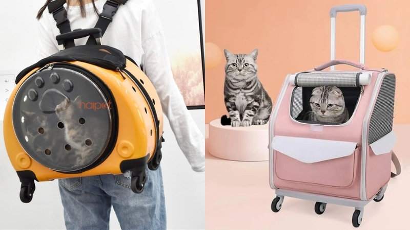 Balo vận chuyển chó mèo Trung Quốc có bánh xe kéo