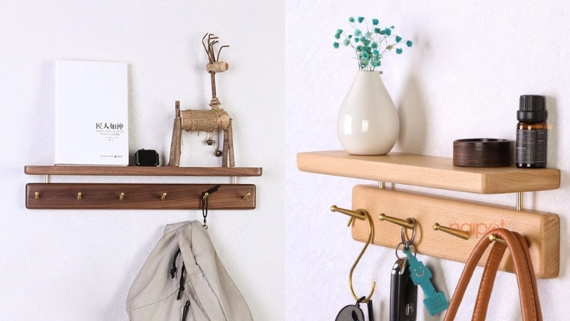 Giá treo tường Trung Quốc thanh ngang có móc treo