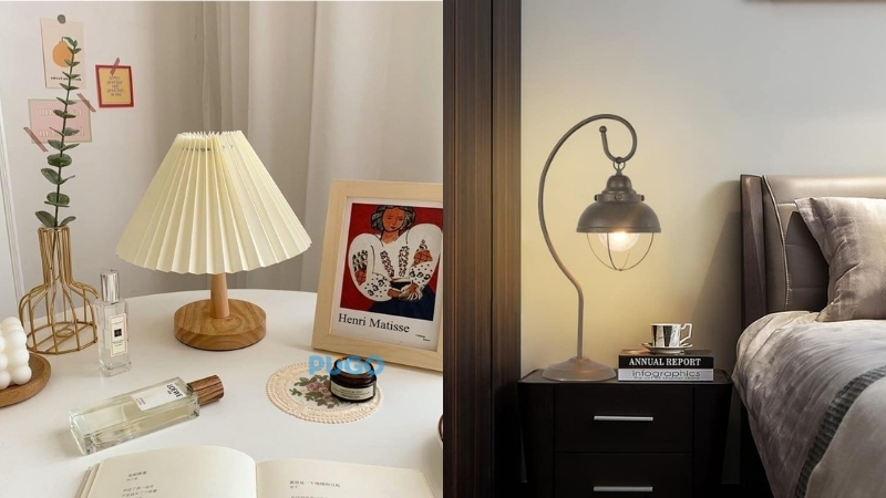 Đèn ngủ để bàn vintage/retro