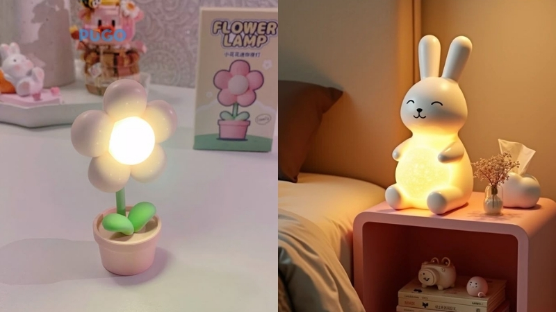 Đèn ngủ để bàn hình cây, động vật ngộ nghĩnh 