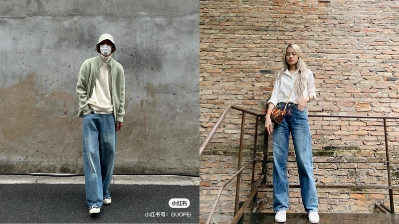 Quần jean ống rộng Quần jean ống rộng