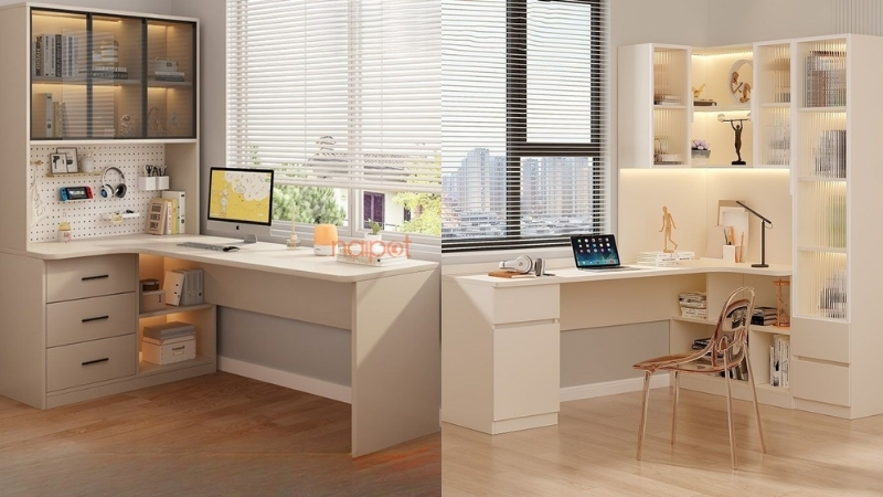 Kệ sách Trung Quốc kết hợp bàn học  Kệ sách Trung Quốc kết hợp bàn học