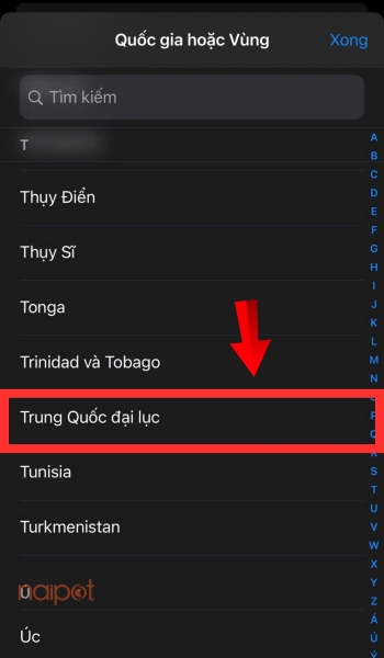 Chọn Trung Quốc đại lục