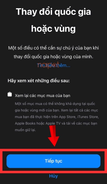 Thay đổi quốc gia/vùng