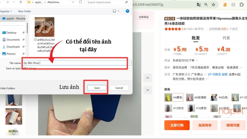 Đổi tên và ấn Save Đổi tên và ấn Save