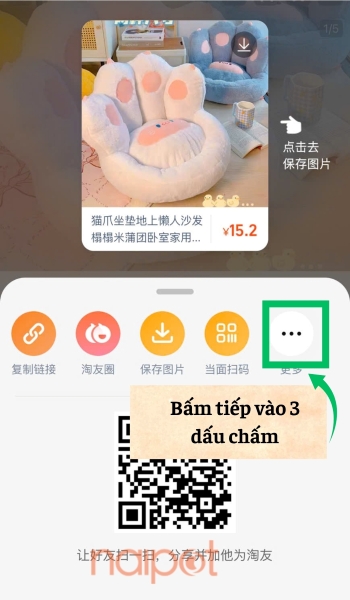 Ấn chọn vào biểu tượng dấu 3 chấm Ấn chọn vào biểu tượng dấu 3 chấm