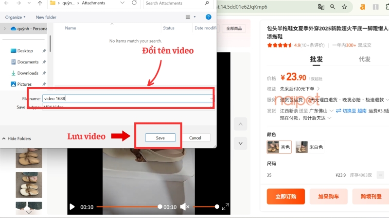 Đặt tên file và lưu video là hoàn tất Đặt tên file và lưu video là hoàn tất