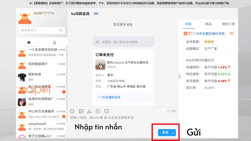 Mô tả chi tiết tình trạng đơn hàng đang gặp phải và ấn Gửi Mô tả chi tiết tình trạng đơn hàng đang gặp phải và ấn Gửi