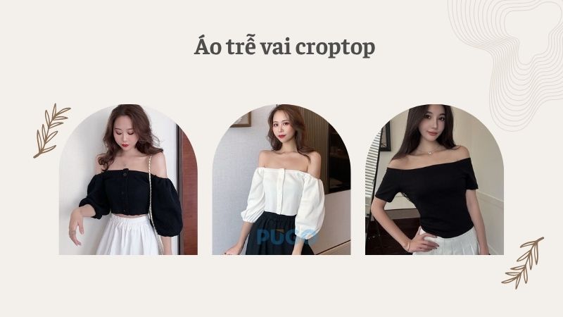 Áo trễ vai croptop Áo trễ vai croptop