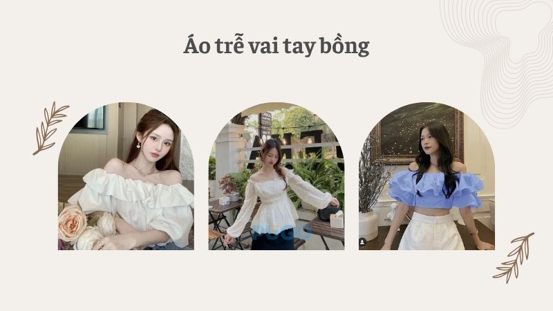 Áo trễ vai tay bồng Áo trễ vai tay bồng