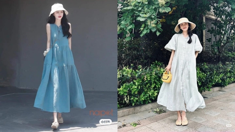 Babydoll dáng dài maxi 