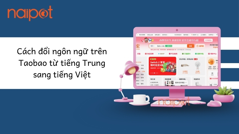 Cách đổi ngôn ngữ trên Taobao từ tiếng Trung sang tiếng Việt
