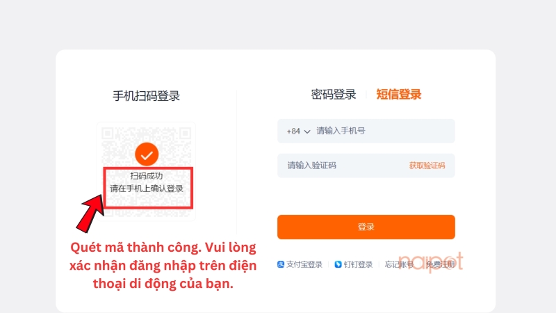 Thông báo quét mã thành công trên máy tính  Thông báo quét mã thành công trên máy tính