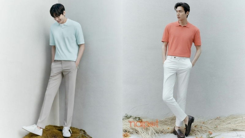 Áo polo nam Trung Quốc phối cùng quần chinos