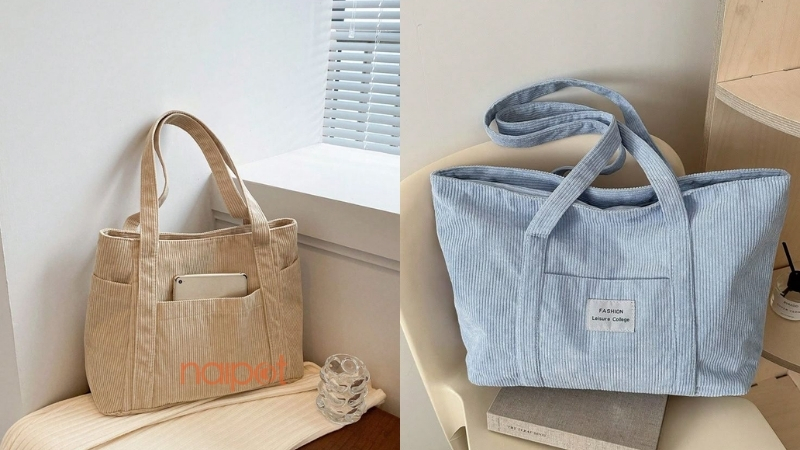 Túi tote vải canvas trơn Túi tote vải canvas trơn