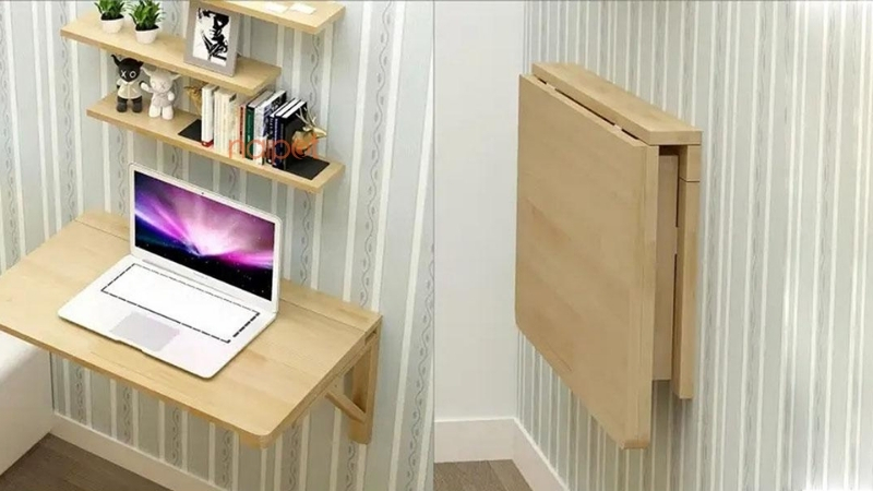 Bàn học thông minh gấp gọn treo tường 
