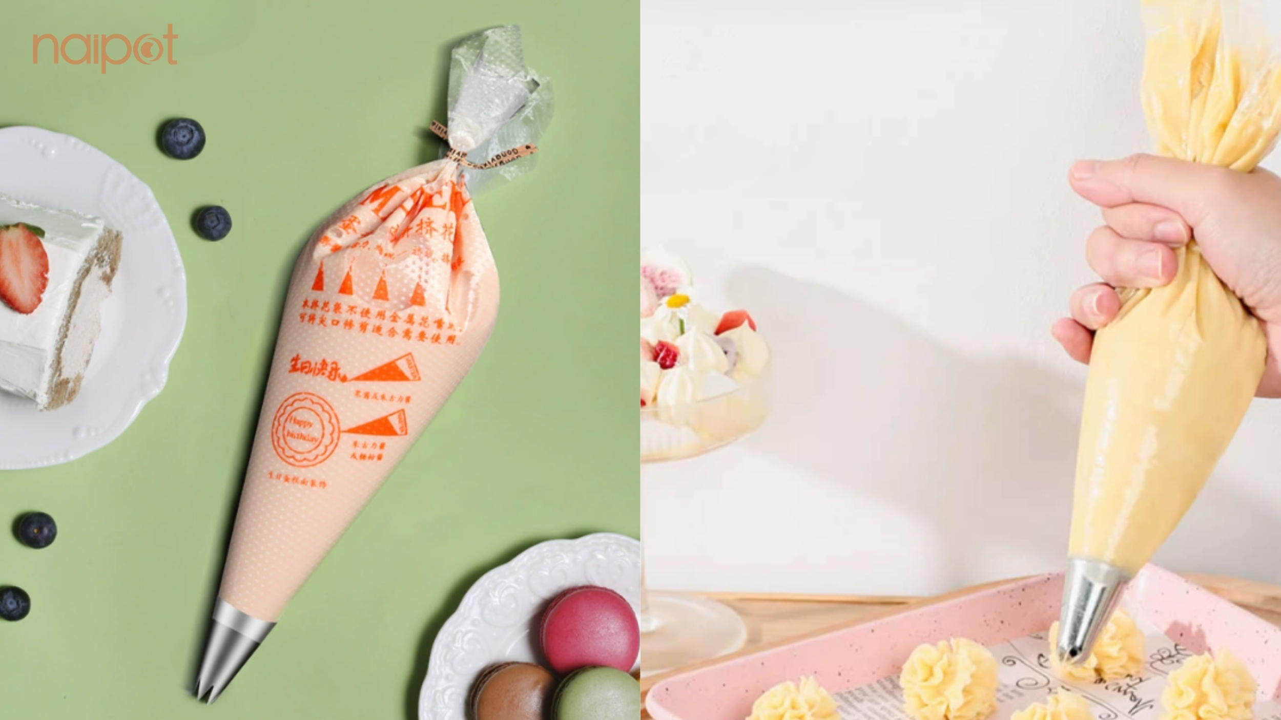 Túi bắt kem và đầu bắt kem Túi bắt kem và đầu bắt kem