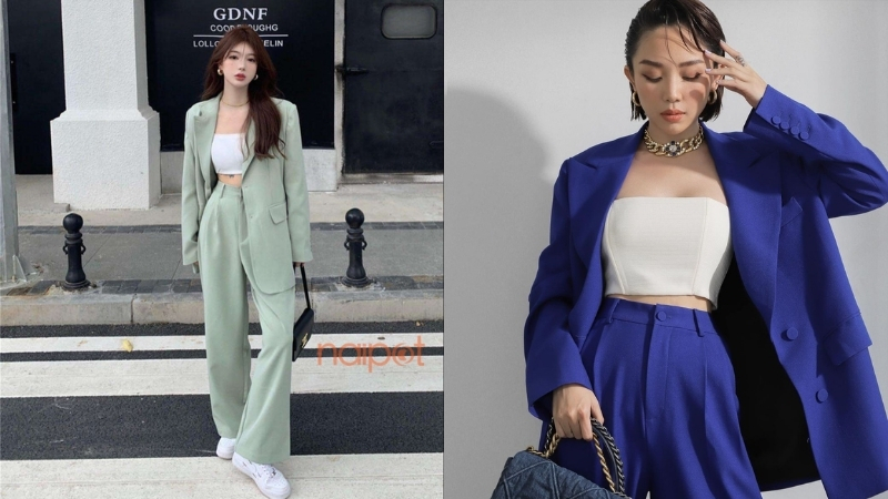 Áo blazer Trung Quốc nữ mix áo tube Áo blazer Trung Quốc nữ mix áo tube
