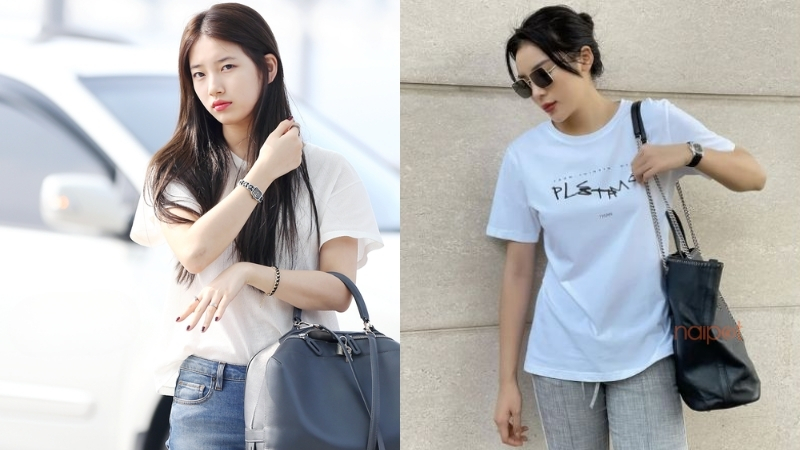 Phối đồng hồ với áo phông T-Shirt Phối đồng hồ nữ với áo phông T-Shirt