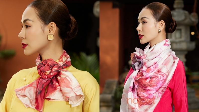 Thắt khăn hình bông hoa Thắt khăn hình bông hoa