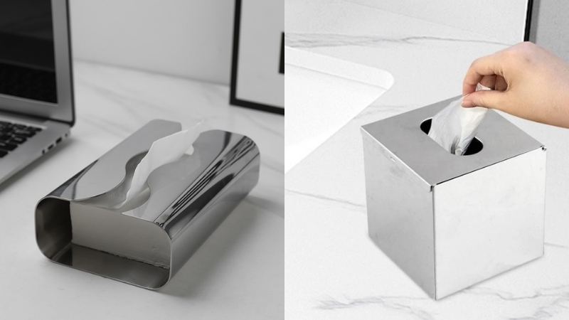 Hộp đựng giấy ăn bằng inox Hộp đựng giấy ăn bằng inox