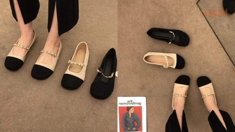 Giày búp bê Trung Quốc satin mũi tròn Giày búp bê Trung Quốc satin mũi tròn