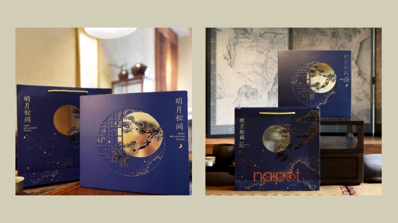 Mẫu hộp quà cao cấp xanh lam ánh trăng