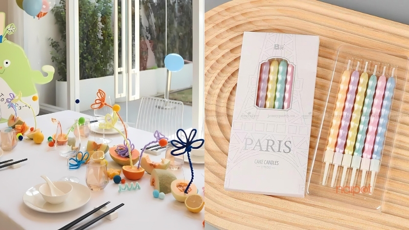 Nến sinh nhật và phụ kiện bàn tiệc  Nến sinh nhật và phụ kiện bàn tiệc