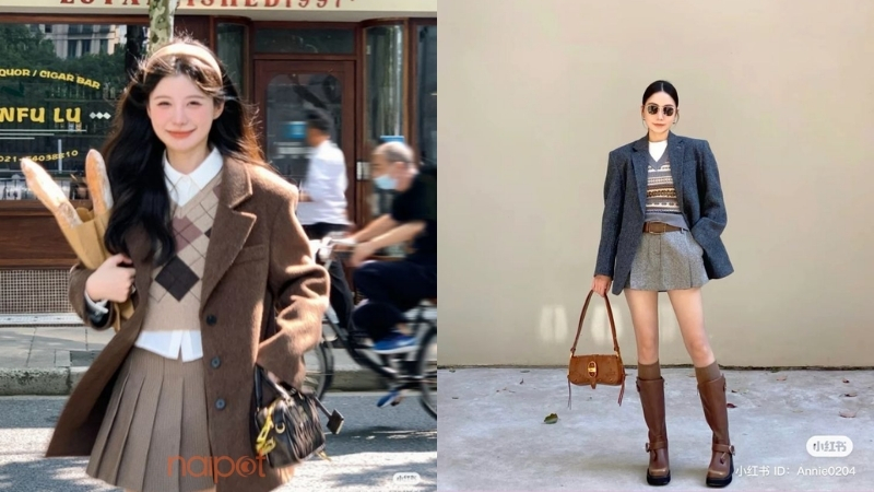 Áo gile phối cùng blazer